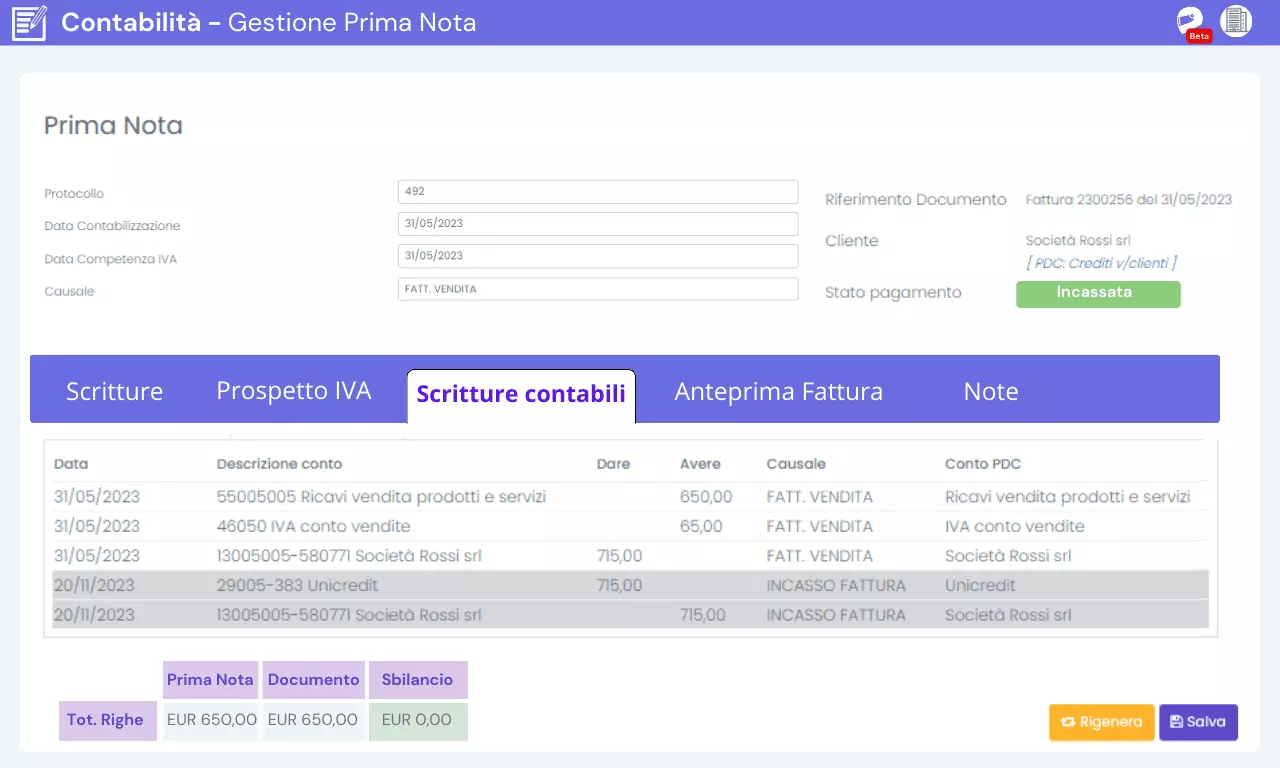 scritture partita doppia automatiche